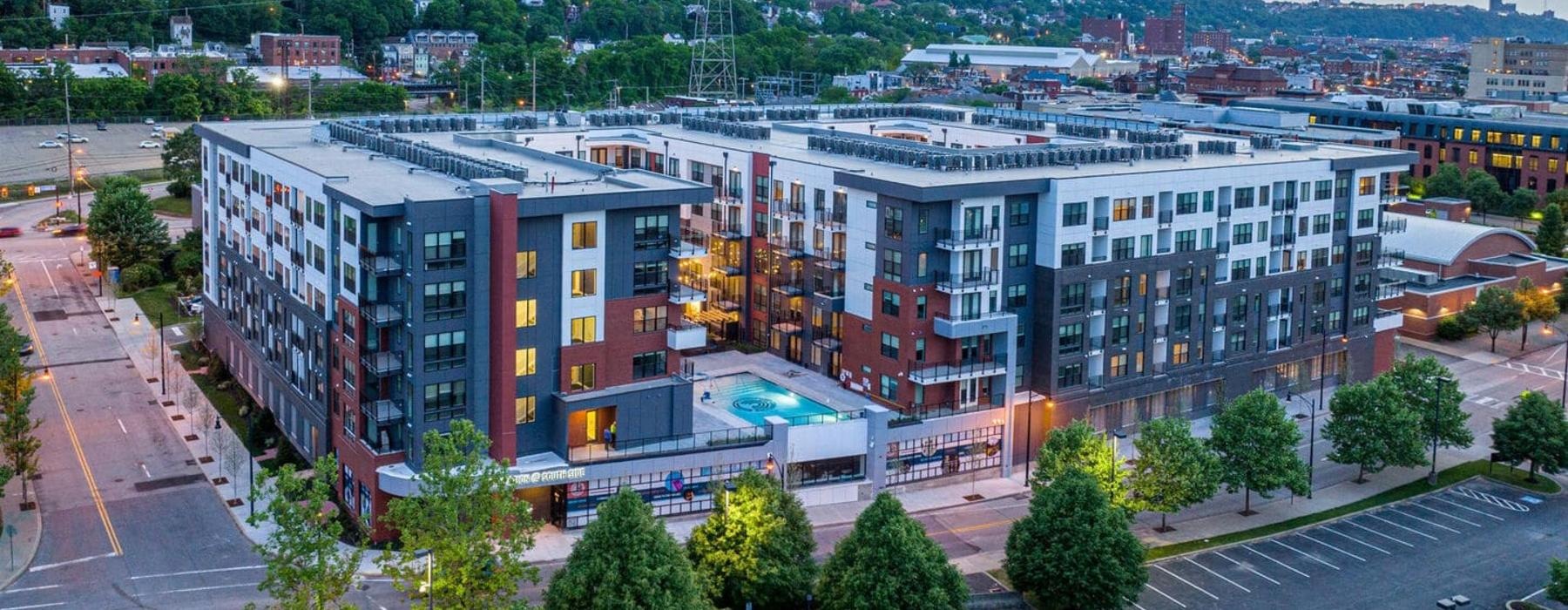 aerial of property showing nearness to parking