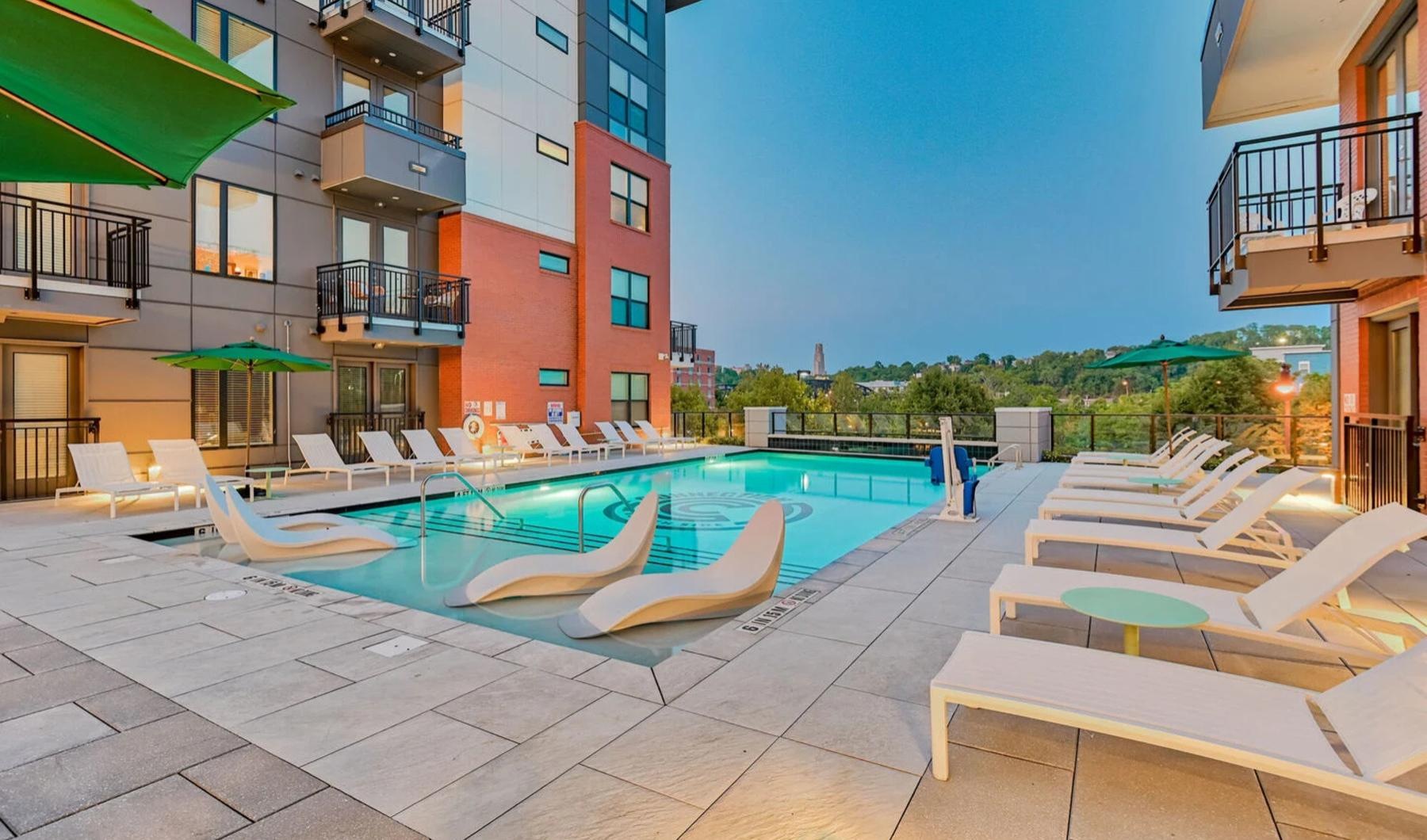 Resort-style swimming pool a swimming pool in a resort